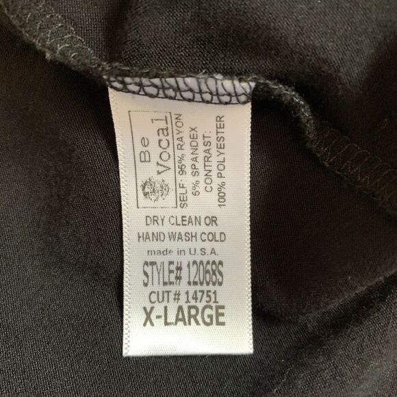 Vocal Black Aztec Top XL Boho Southwestern Studded V-Neck Kimono Sleeve USA - Picture 7 of 7